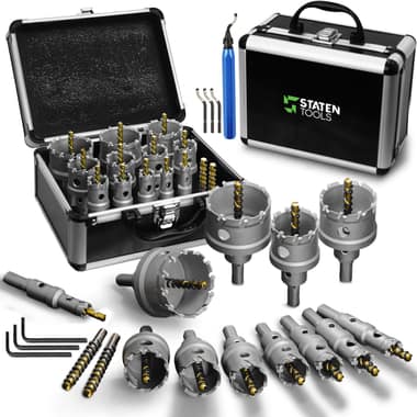22 Piece TCT Hole Saw Kit: Kit contents frame built first